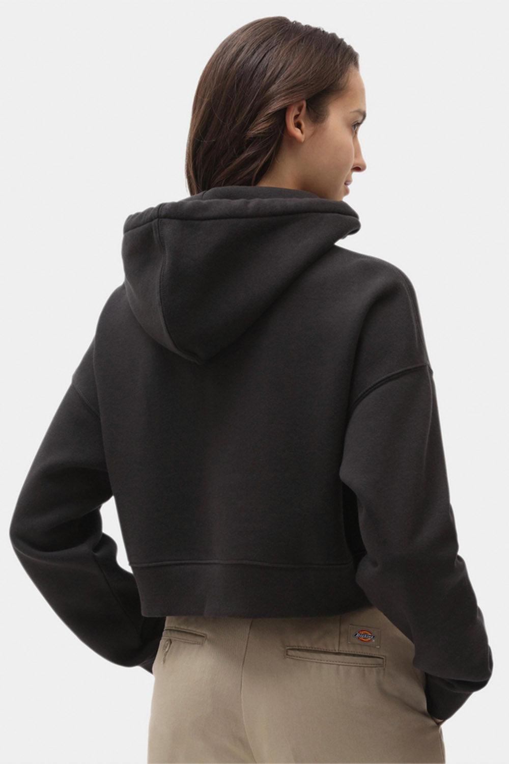 Dickies-Oakport Cropped Hoodie Black-Sweatshirts & Hoodies-2-Milagron.com