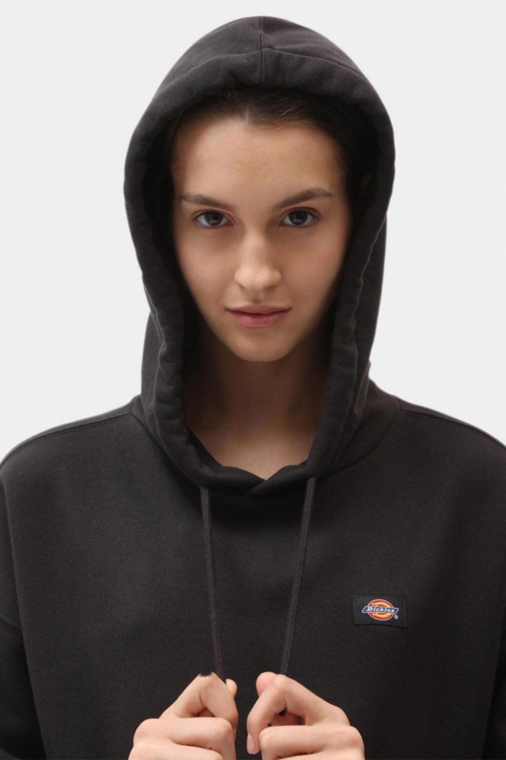 Dickies-Oakport Cropped Hoodie Black-Sweatshirts & Hoodies-3-Milagron.com