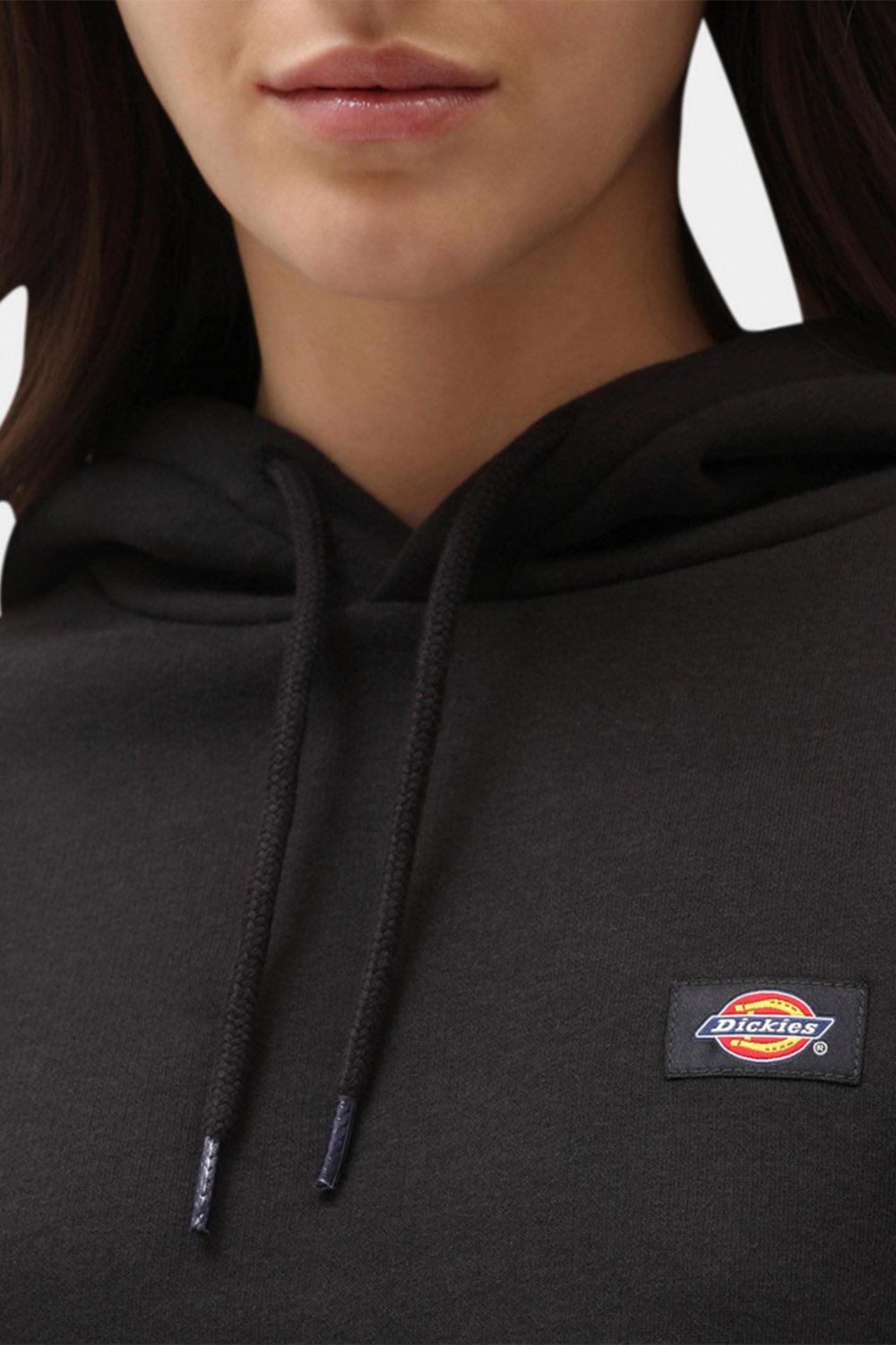 Dickies-Oakport Cropped Hoodie Black-Sweatshirts & Hoodies-4-Milagron.com