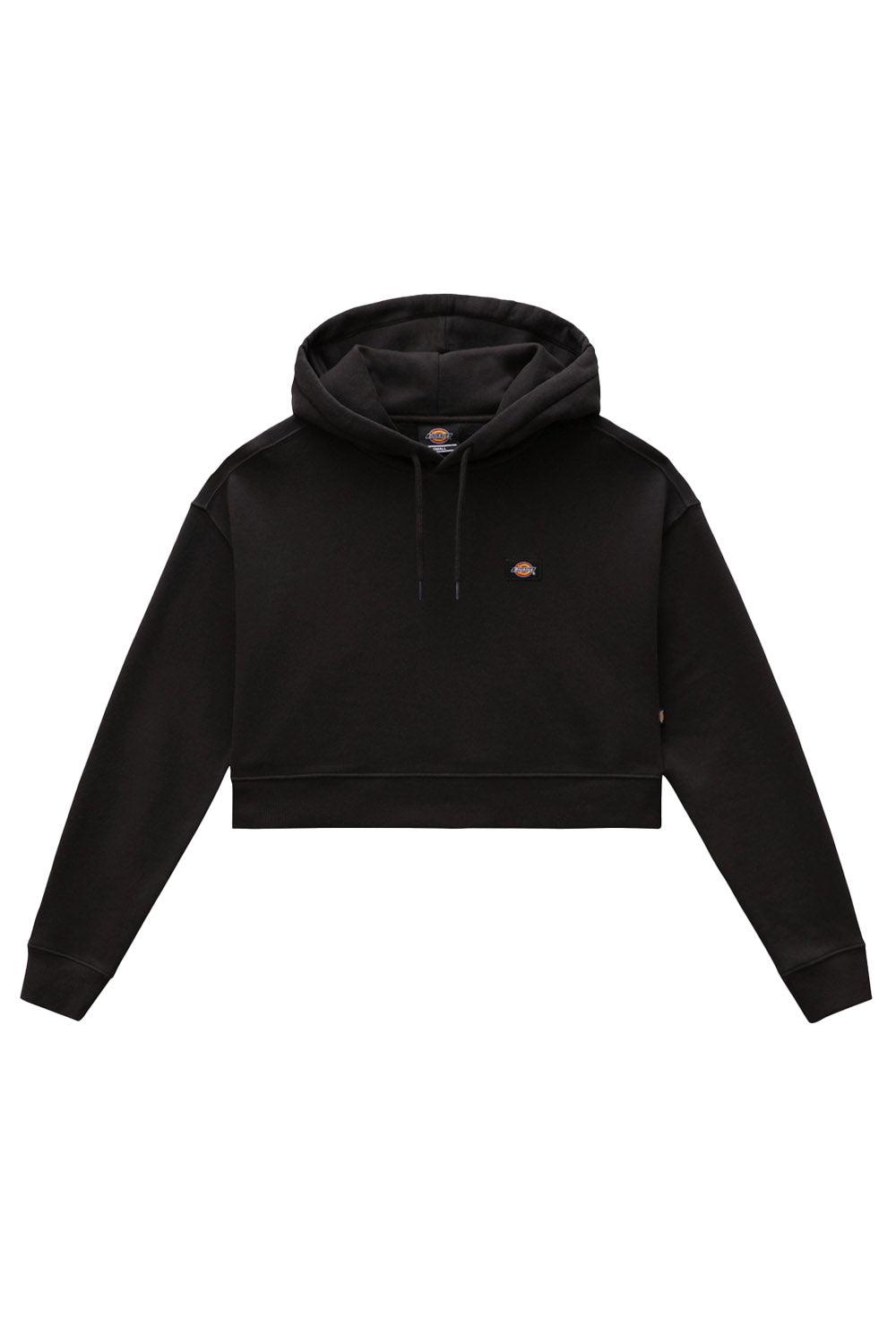 Dickies-Oakport Cropped Hoodie Black-Sweatshirts & Hoodies-7-Milagron.com