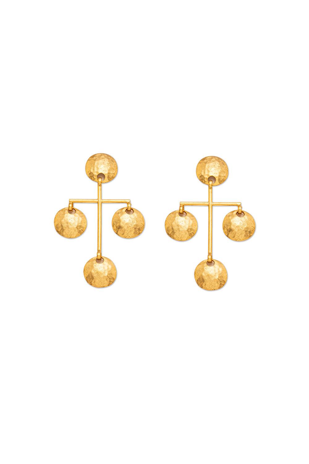 Dieci Dita-Gold Ornament Earring-Küpe-1-Milagron.com