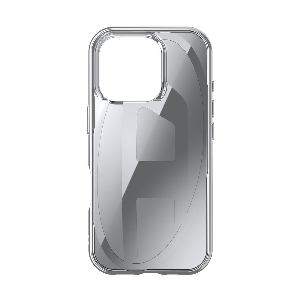 Diesel Iphone 16 Pro Uyumlu Oval D Aynalı (Mirror) Kılıf - Gümüş