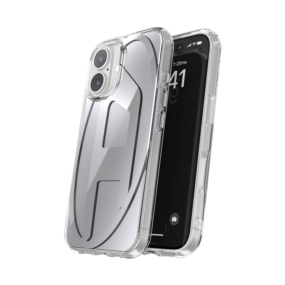 Diesel Iphone 16 Uyumlu Oval D Aynalı (Mirror) Kılıf - Gümüş