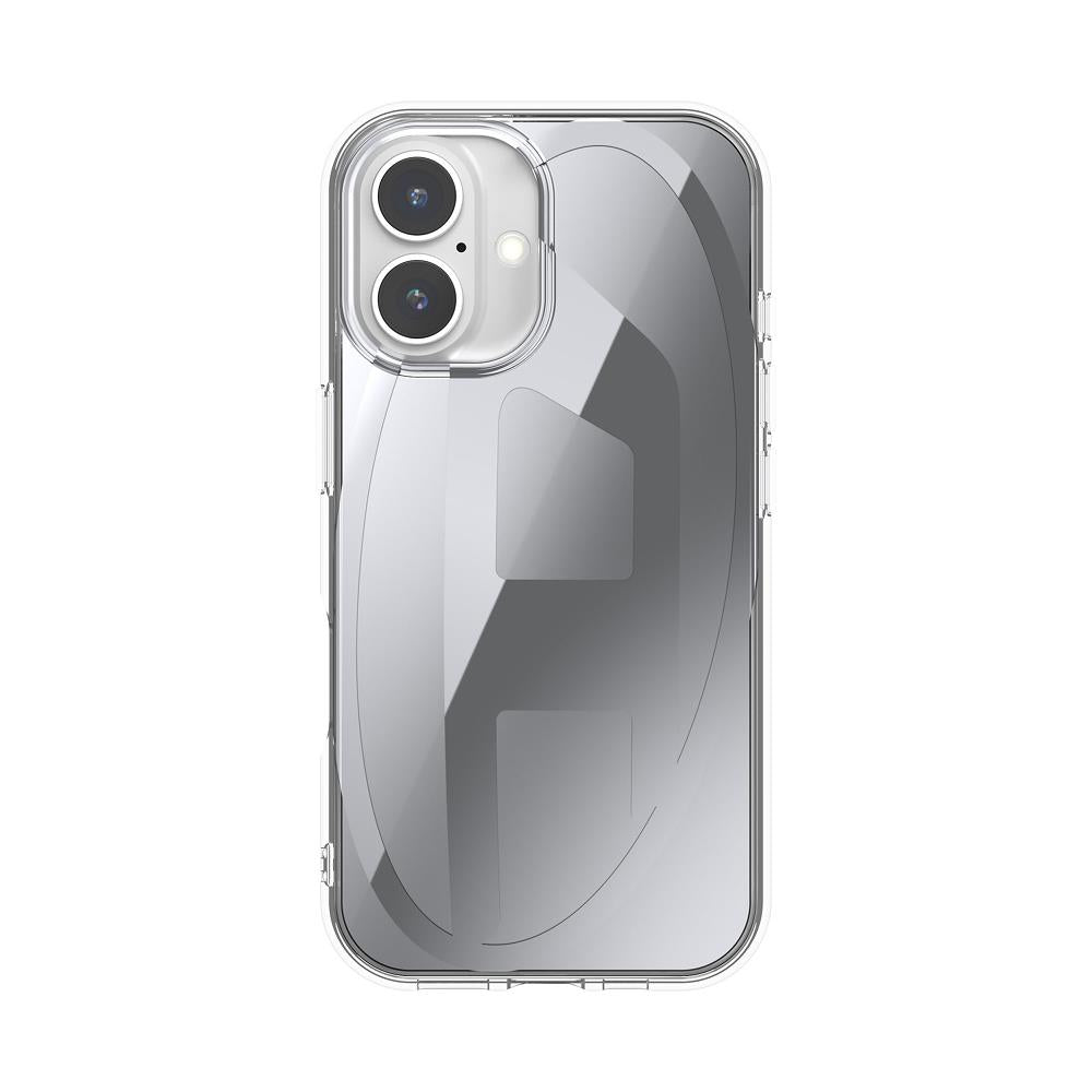 Diesel Iphone 16 Uyumlu Oval D Aynalı (Mirror) Kılıf - Gümüş