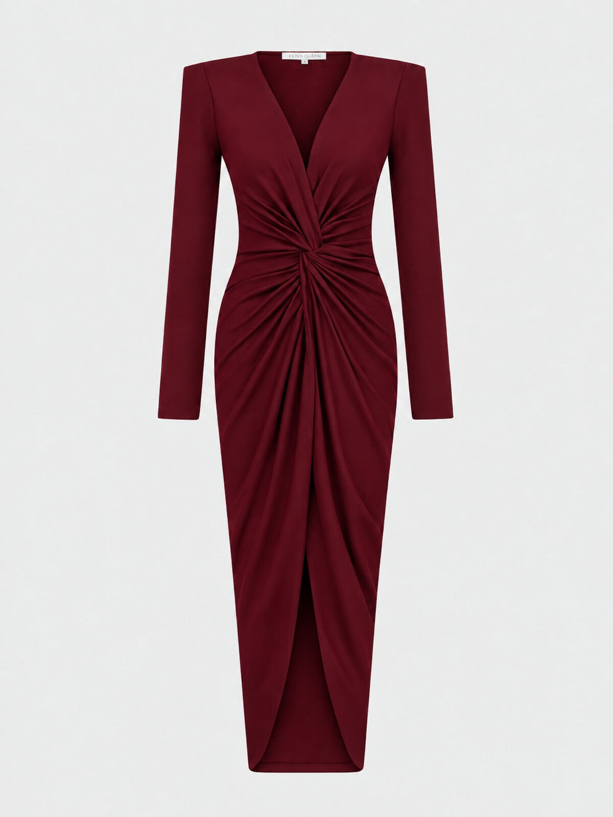 Twist-Draped Midi Dress