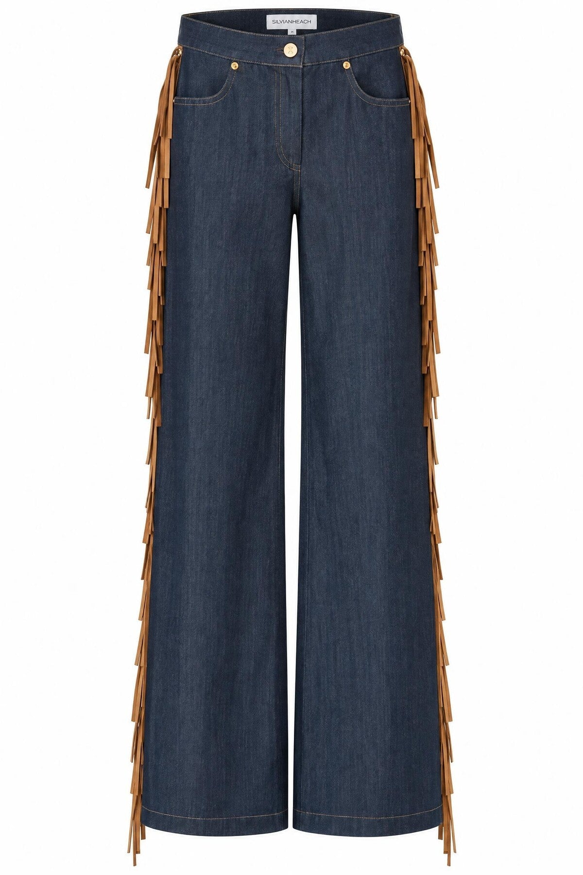 Fringed Denim Jacket & Trousers Set
