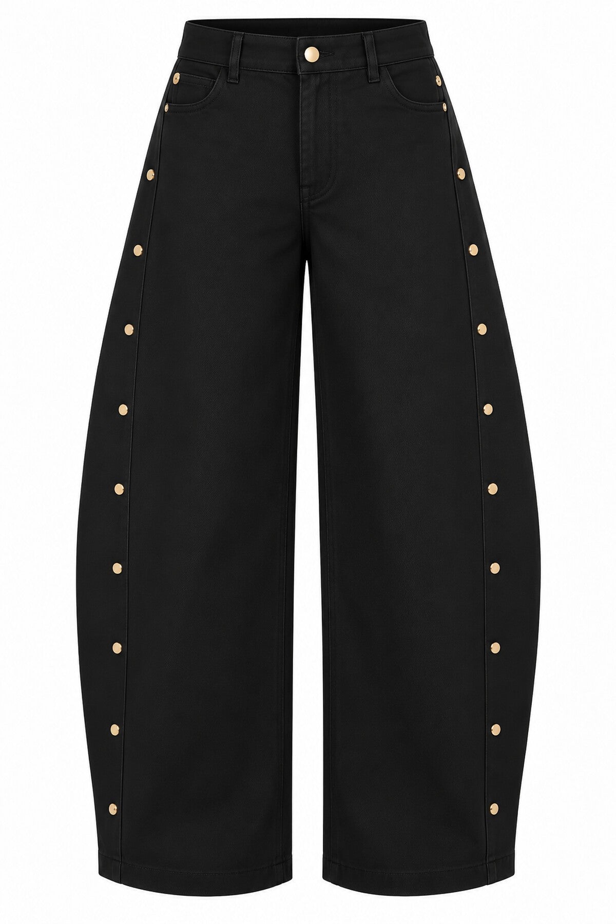 Studded Barrel-Leg Trousers