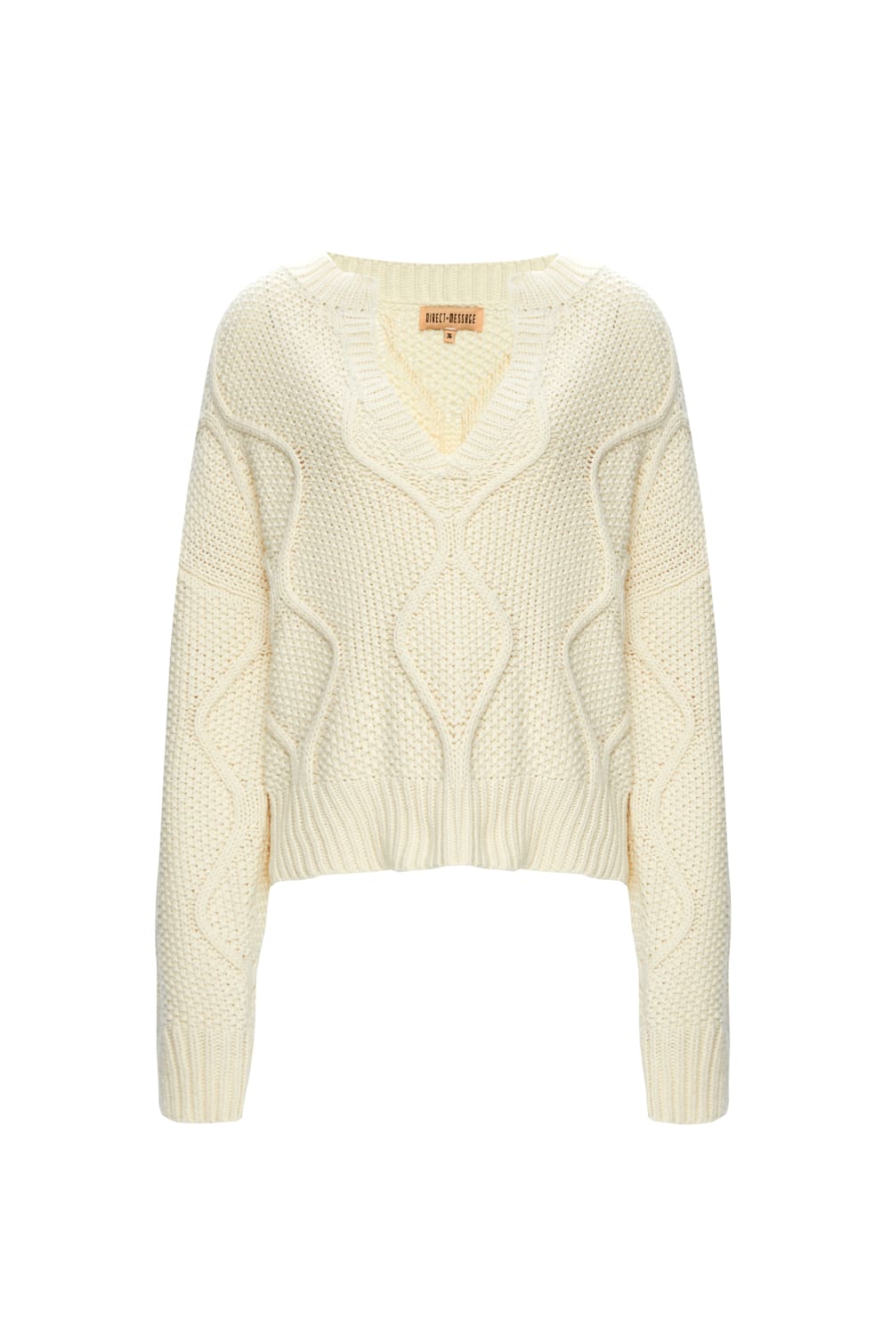 Direct Message-Eva Knitted Sweater-Kazak & Triko-2-Milagron.com