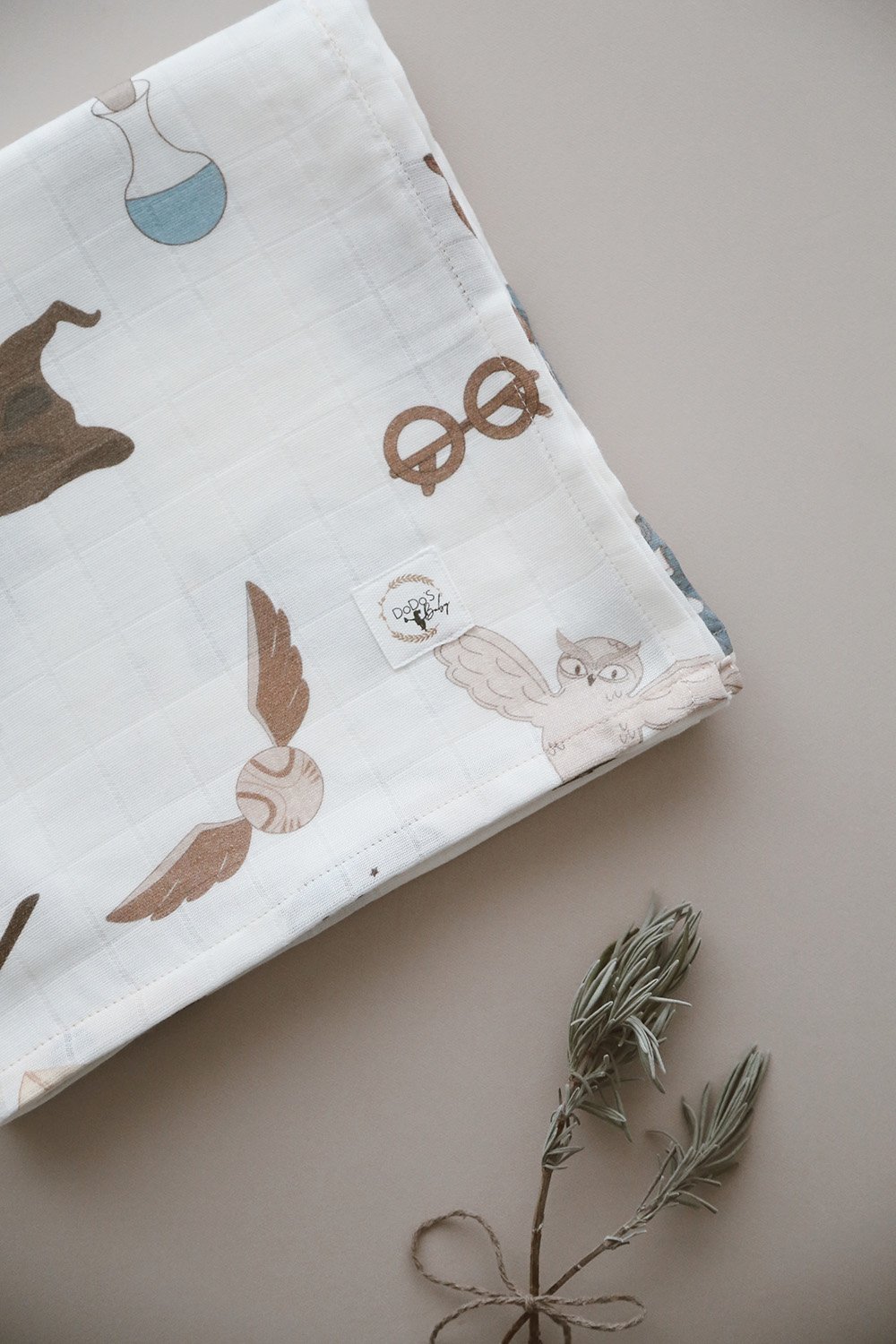 DoDo'S Baby-Çi̇ft Katli Kareli̇ Si̇hi̇rli̇ Dünya Desen Organi̇k Müsli̇n Örtü-Yatak Örtüsü-3-Milagron.com