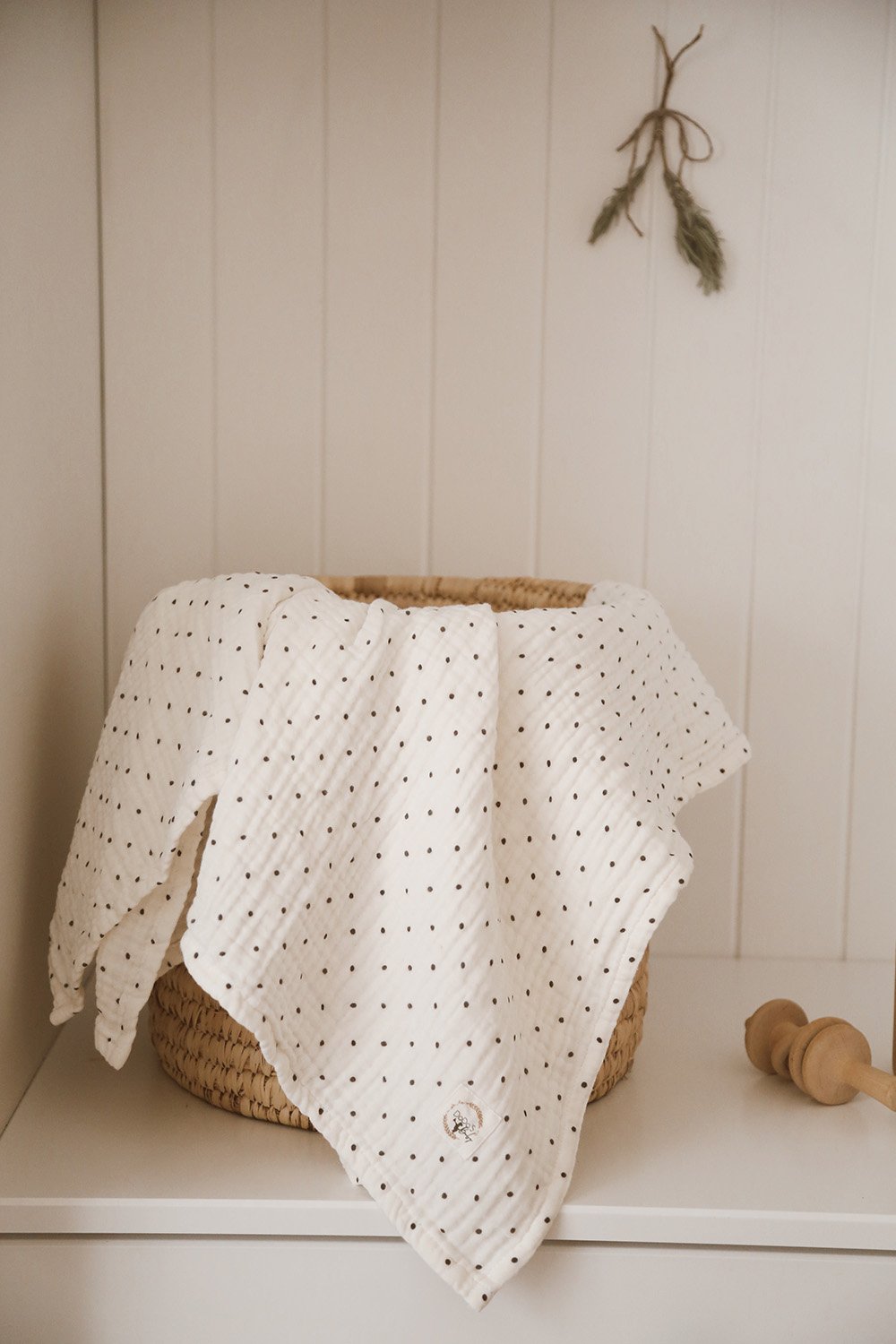 DoDo'S Baby-Dört Katli Desenli̇ Nokta Desen Organi̇k Müsli̇n Örtü-Yatak Örtüsü-2-Milagron.com