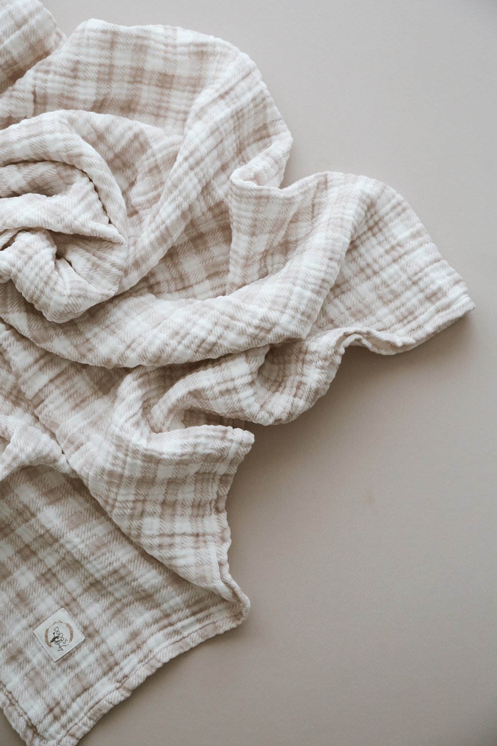 DoDo'S Baby-Dört Katli Ekose Desen Organi̇k Müsli̇n Örtü-Yatak Örtüsü-3-Milagron.com