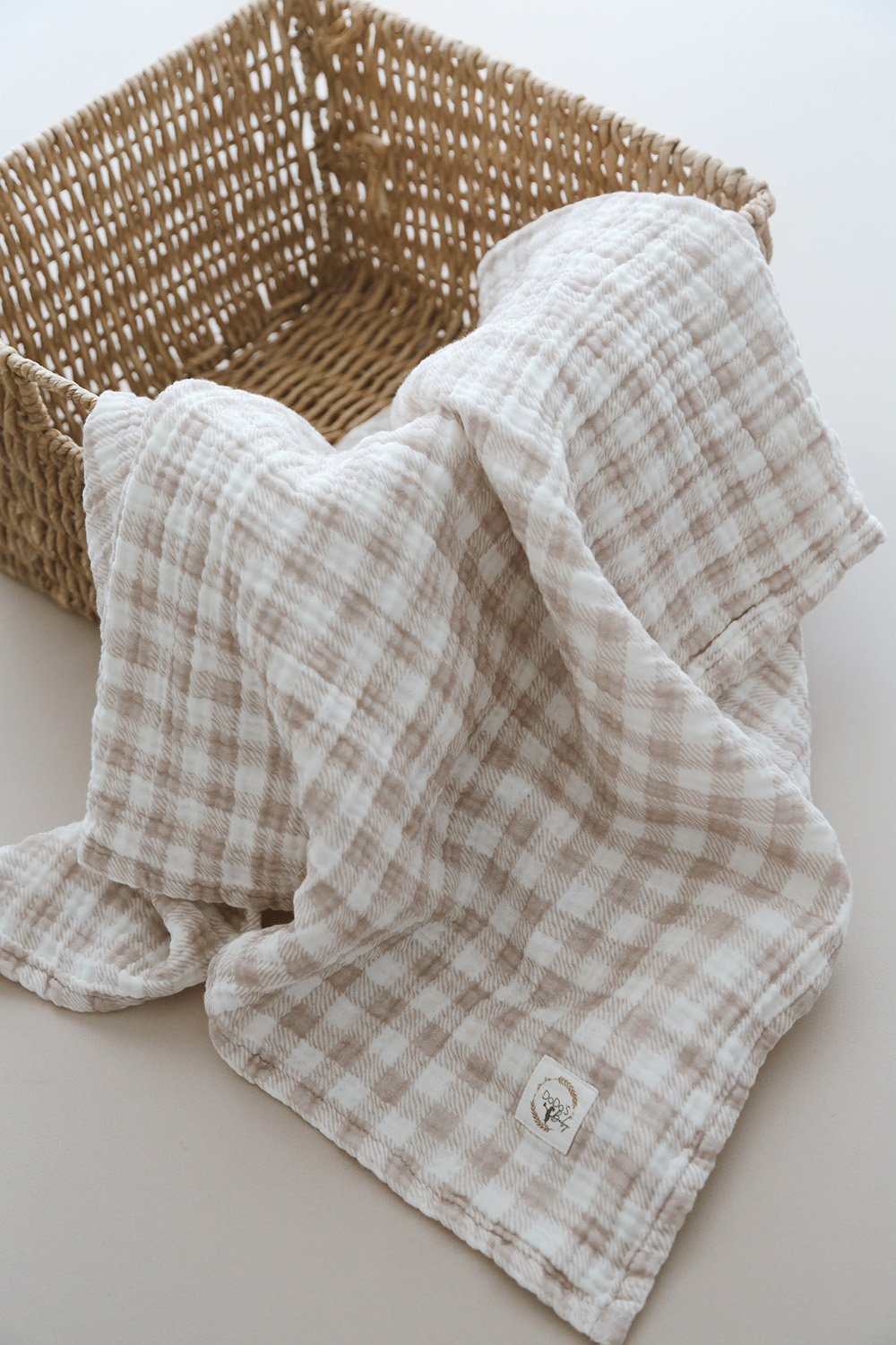 DoDo'S Baby-Dört Katli Ekose Desen Organi̇k Müsli̇n Örtü-Yatak Örtüsü-6-Milagron.com