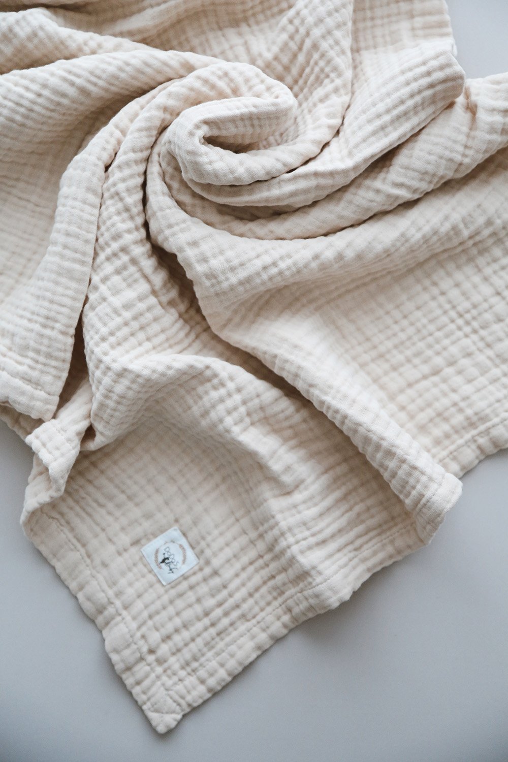 DoDo'S Baby-Dört Katlı Latte Renk Düz Desen Organi̇k Müsli̇n Örtü-Yatak Örtüsü-6-Milagron.com