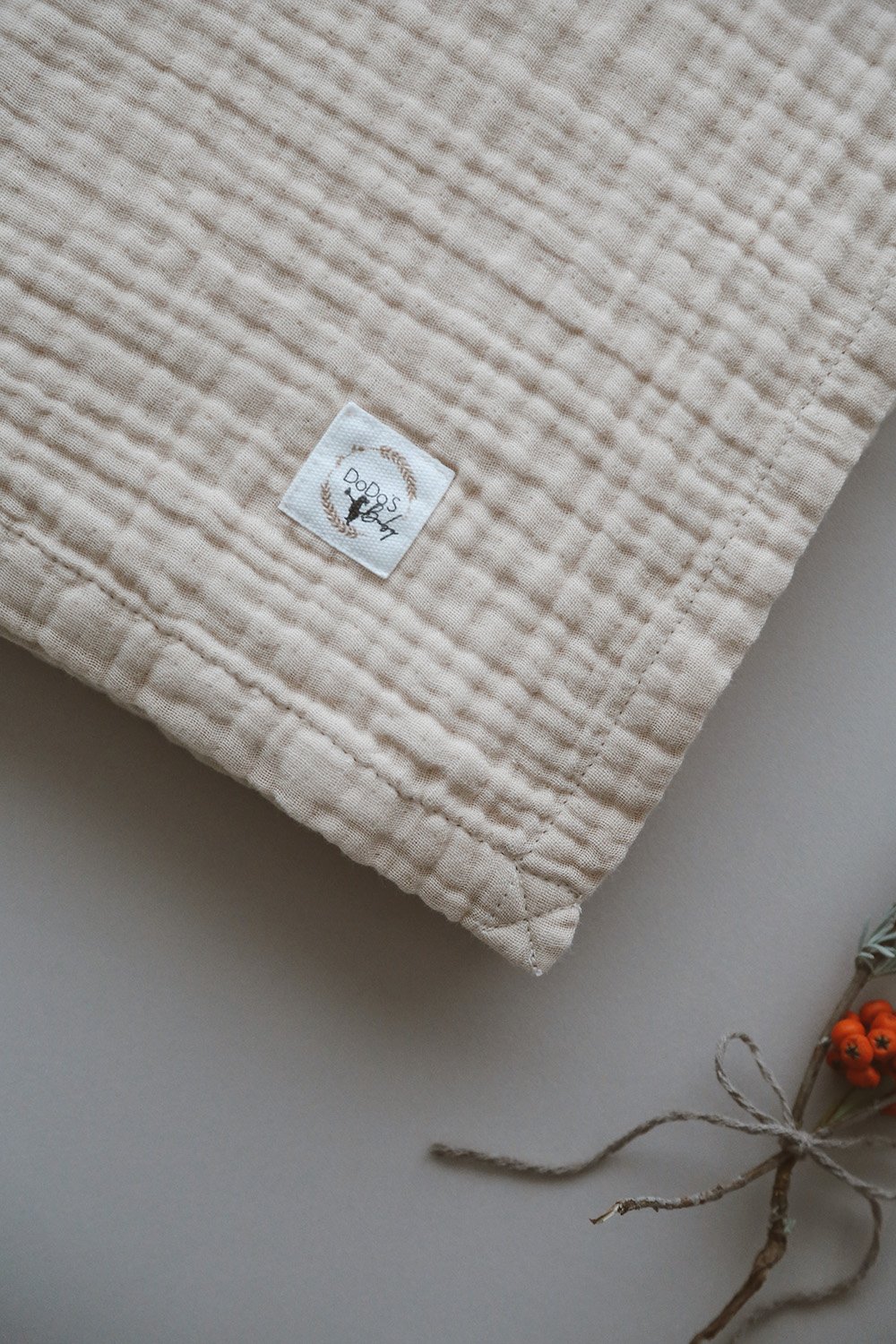 DoDo'S Baby-Dört Katlı Latte Renk Düz Desen Organi̇k Müsli̇n Örtü-Yatak Örtüsü-8-Milagron.com