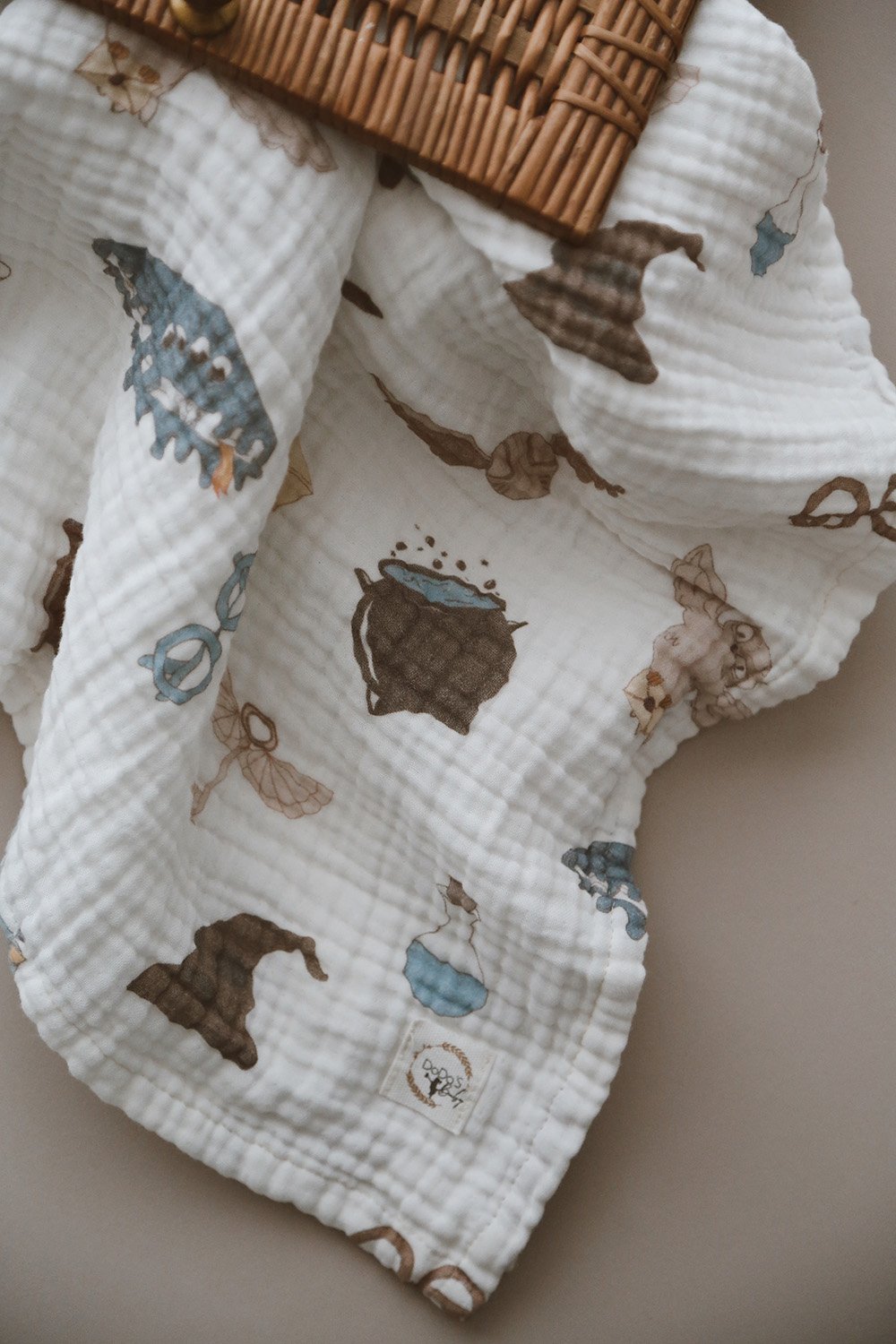 DoDo'S Baby-Dört Katli Magi̇c World Desen Organi̇k Müsli̇n Örtü-Yatak Örtüsü-7-Milagron.com