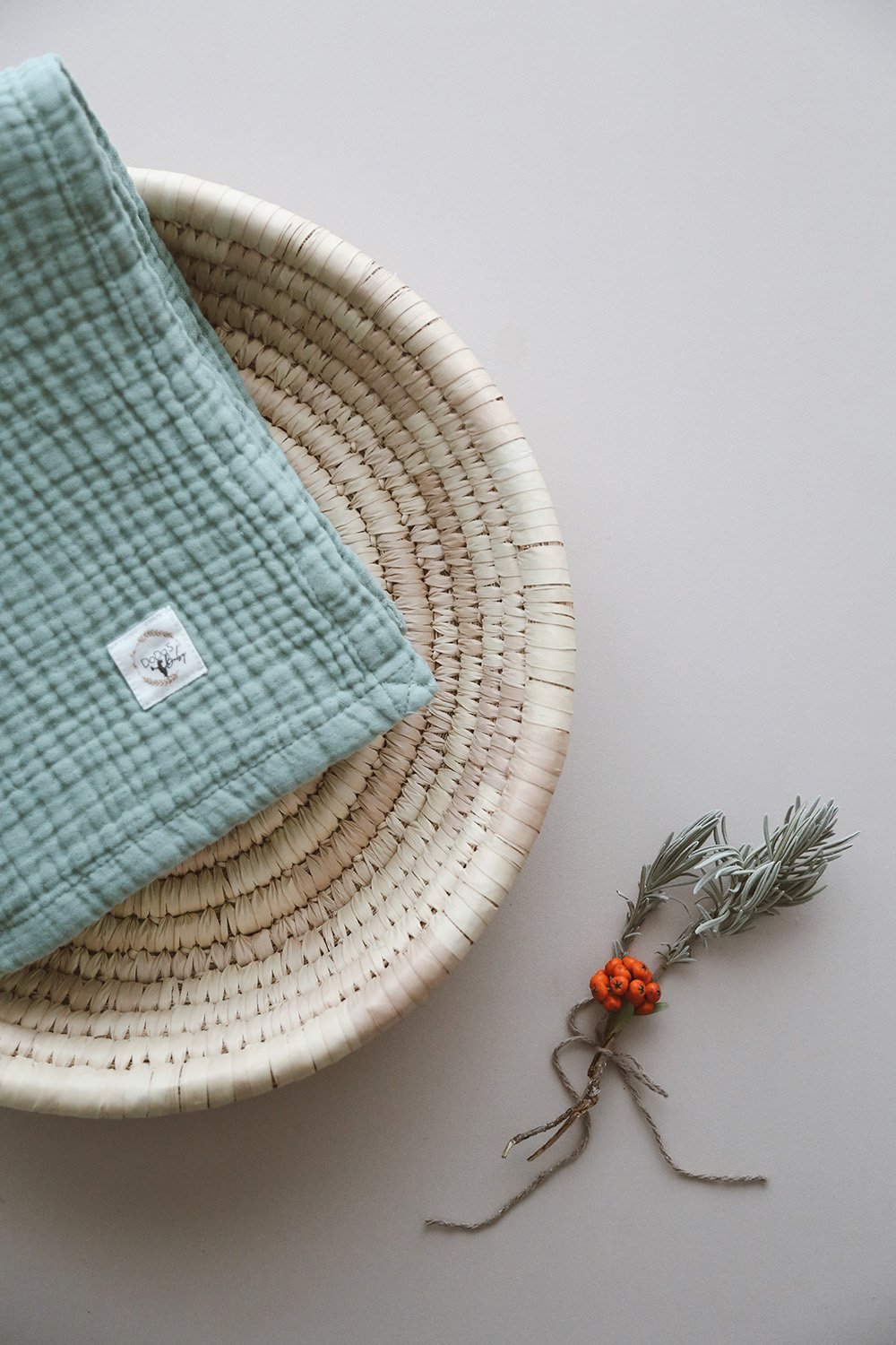 DoDo'S Baby-Dört Katli Mi̇nt Yeşi̇li̇ Düz Desen Organi̇k Müsli̇n Örtü-Yatak Örtüsü-13-Milagron.com