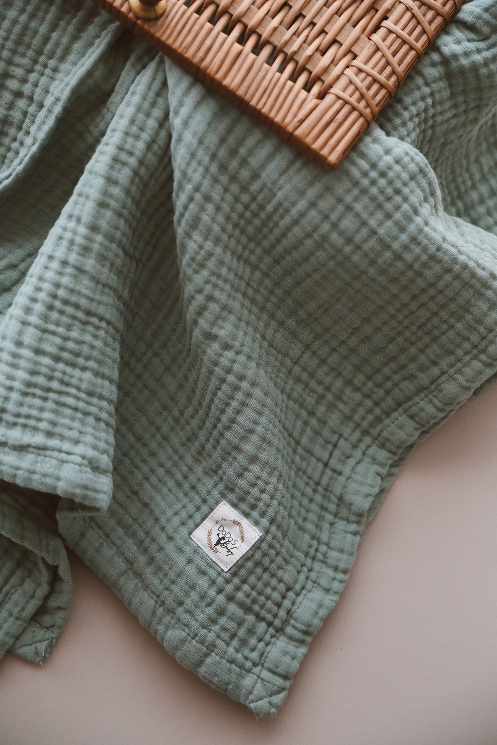 DoDo'S Baby-Dört Katli Mi̇nt Yeşi̇li̇ Düz Desen Organi̇k Müsli̇n Örtü-Yatak Örtüsü-5-Milagron.com