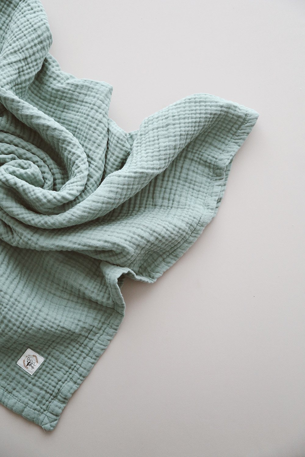 DoDo'S Baby-Dört Katli Mi̇nt Yeşi̇li̇ Düz Desen Organi̇k Müsli̇n Örtü-Yatak Örtüsü-8-Milagron.com