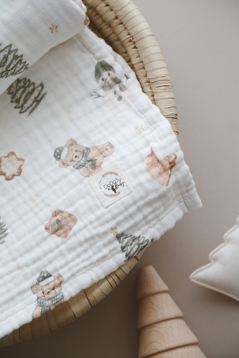 DoDo'S Baby-Dört Katli Yilbaşi Özel Koleksi̇yon Noel Temali Organi̇k Müsli̇n Örtü-Yatak Örtüsü-12-Milagron.com