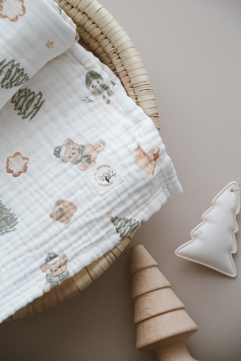 DoDo'S Baby-Dört Katli Yilbaşi Özel Koleksi̇yon Noel Temali Organi̇k Müsli̇n Örtü-Yatak Örtüsü-2-Milagron.com