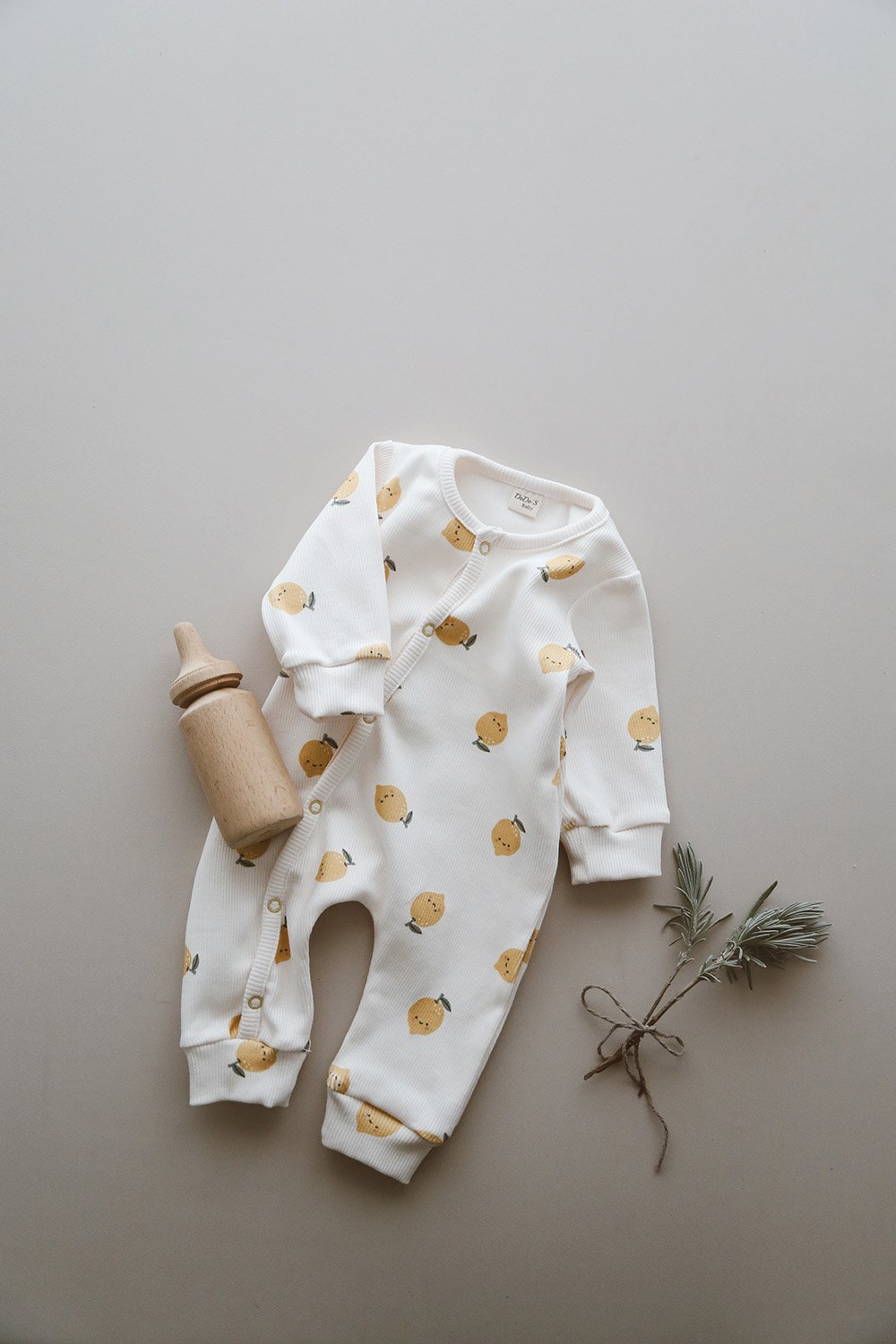 DoDo'S Baby-Li̇mon Desen Organi̇k Kaşkorse Bebek Tulum-Çocuk Elbise & Tulum-6-Milagron.com