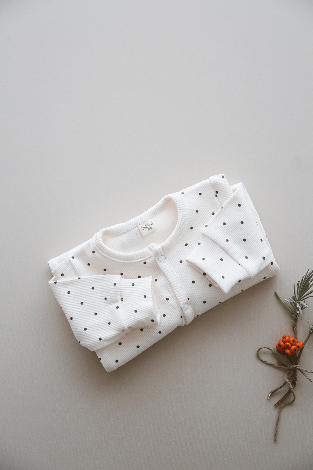 DoDo'S Baby-Nokta Desenli̇ Organi̇k Kaşkorse Bebek Tulum-Çocuk Elbise & Tulum-6-Milagron.com