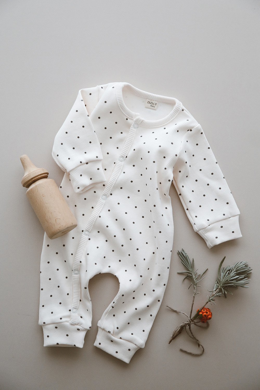 DoDo'S Baby-Nokta Desenli̇ Organi̇k Kaşkorse Bebek Tulum-Çocuk Elbise & Tulum-9-Milagron.com