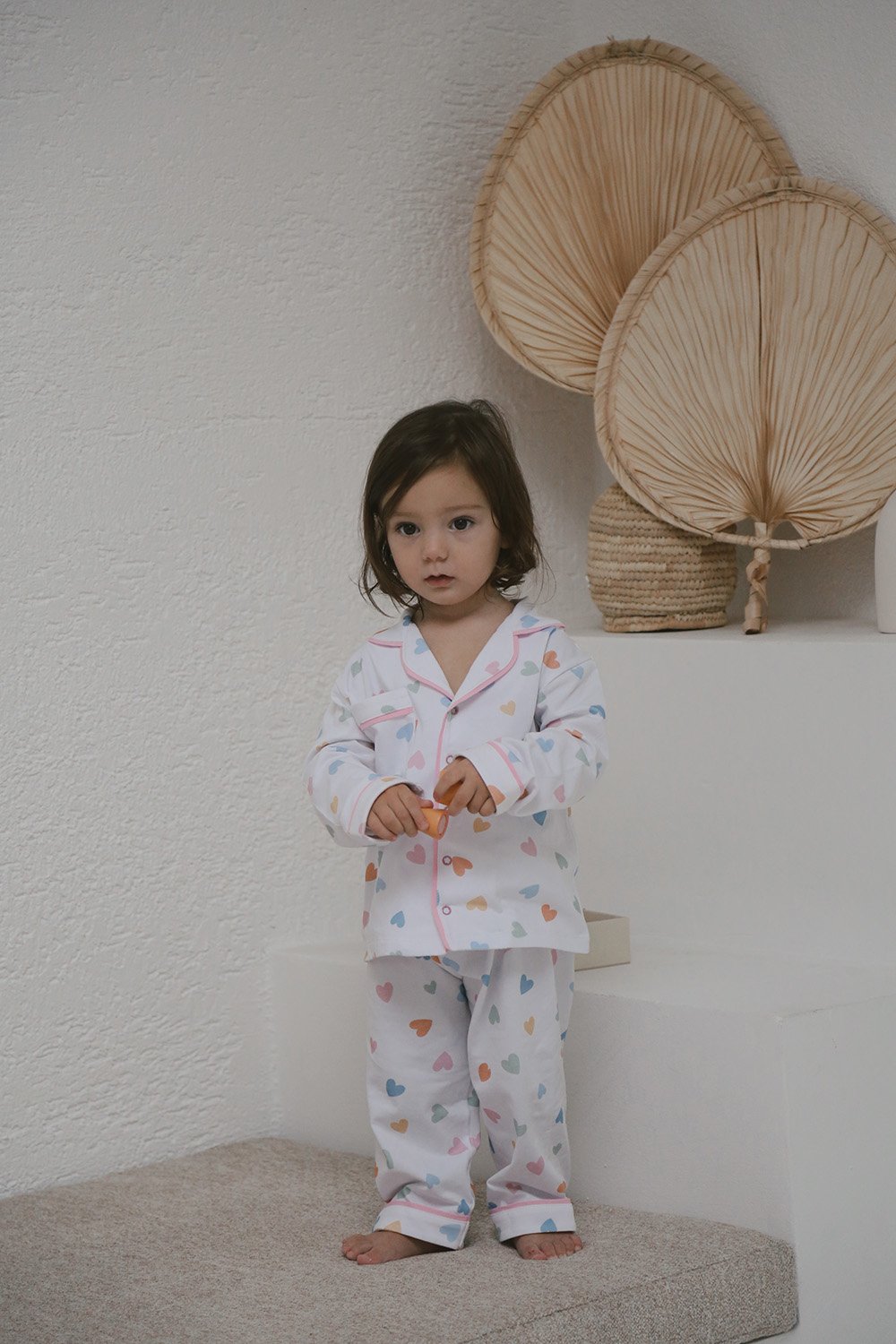 DoDo'S Baby-Renkli̇ Kalpler Desenli̇ Alt - Üst Pi̇jama Takımı - Kız Çocuk-İç Giyim & Pijama-1-Milagron.com