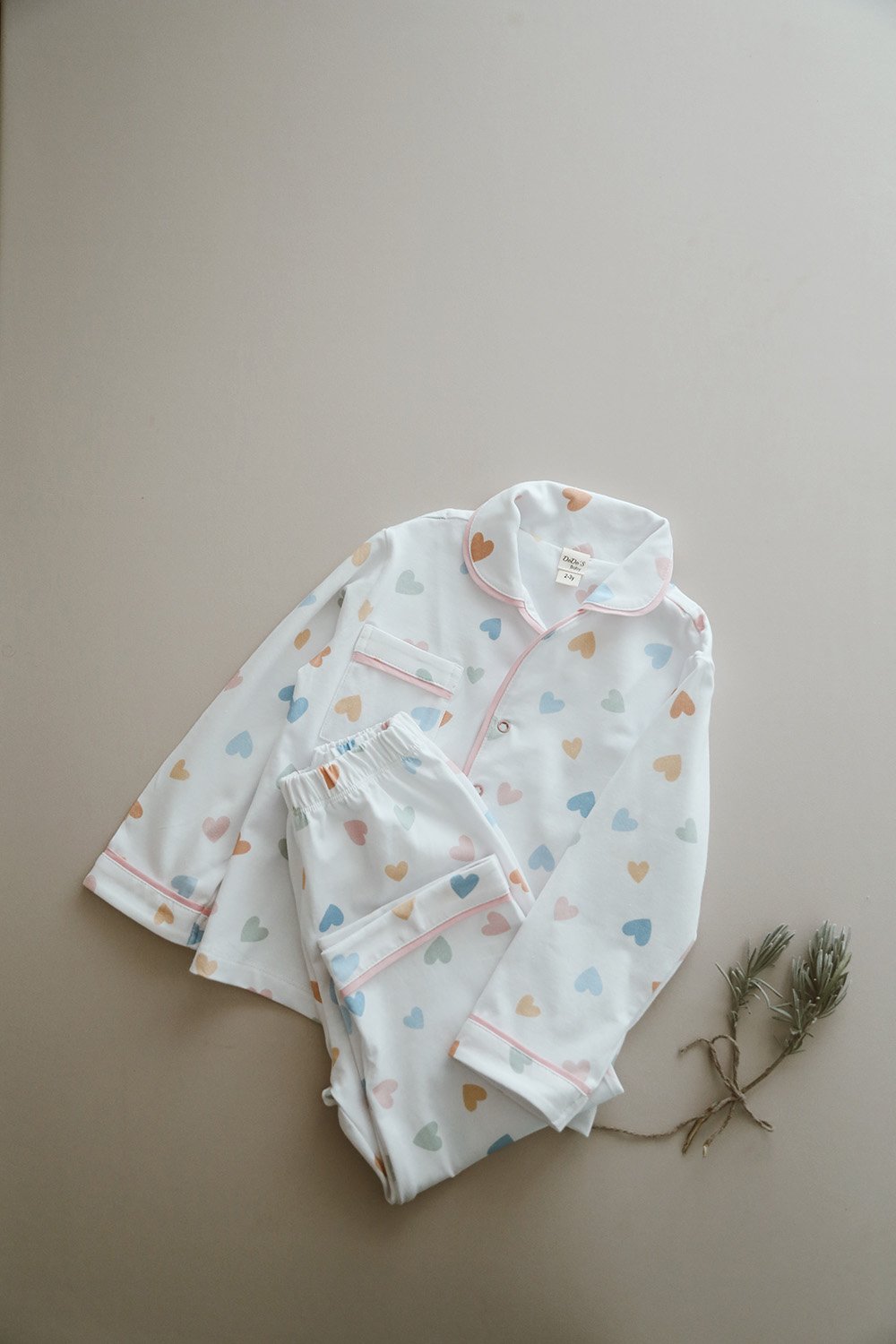 DoDo'S Baby-Renkli̇ Kalpler Desenli̇ Alt - Üst Pi̇jama Takımı - Kız Çocuk-İç Giyim & Pijama-10-Milagron.com