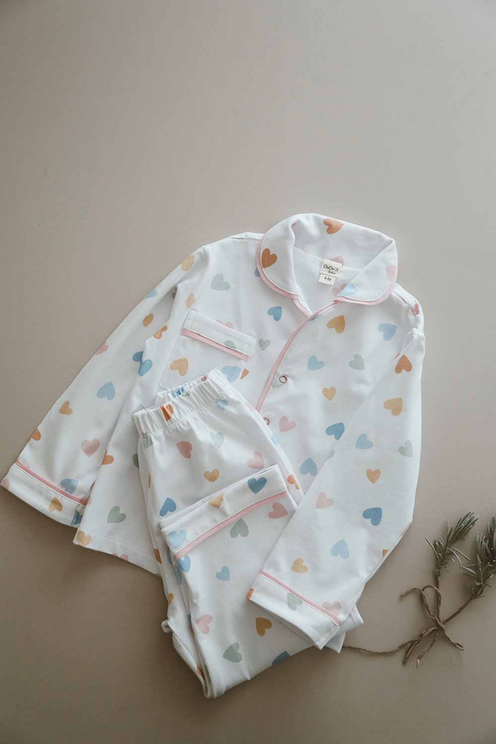 DoDo'S Baby-Renkli̇ Kalpler Desenli̇ Alt - Üst Pi̇jama Takımı - Kız Çocuk-İç Giyim & Pijama-2-Milagron.com