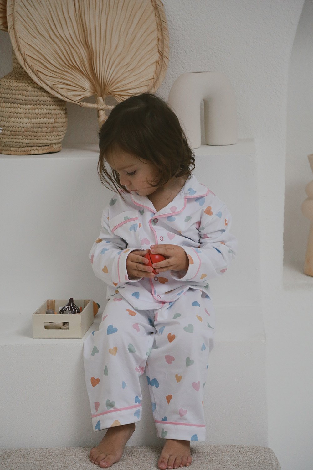 DoDo'S Baby-Renkli̇ Kalpler Desenli̇ Alt - Üst Pi̇jama Takımı - Kız Çocuk-İç Giyim & Pijama-3-Milagron.com