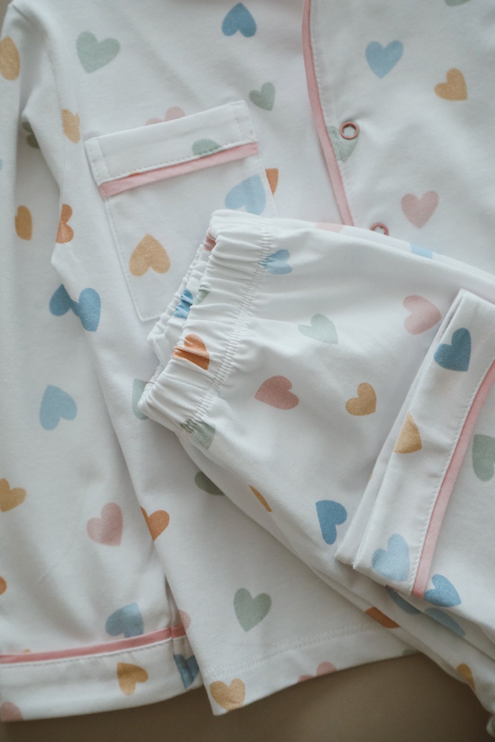 DoDo'S Baby-Renkli̇ Kalpler Desenli̇ Alt - Üst Pi̇jama Takımı - Kız Çocuk-İç Giyim & Pijama-5-Milagron.com