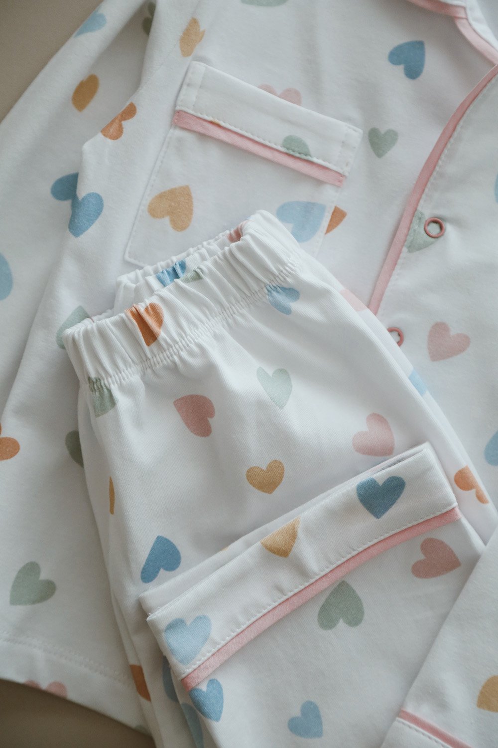 DoDo'S Baby-Renkli̇ Kalpler Desenli̇ Alt - Üst Pi̇jama Takımı - Kız Çocuk-İç Giyim & Pijama-6-Milagron.com