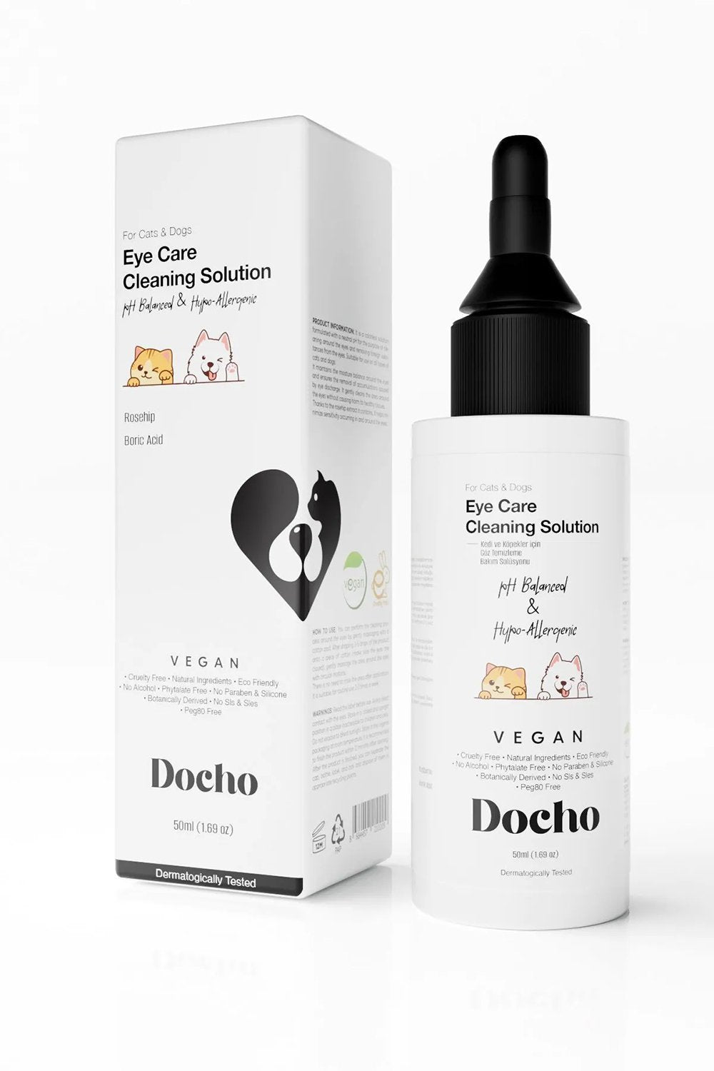 Docho-Kedi Ve Köpek Göz Temizleme Ve Bakım Solüsyonu 50 Ml-Kedi-1-Milagron.com