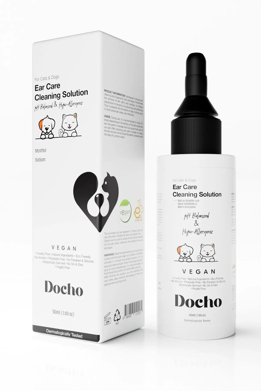 Docho-Kedi Ve Köpek Kulak Temizleme Ve Bakım Solüsyonu 50 Ml-Kedi-2-Milagron.com
