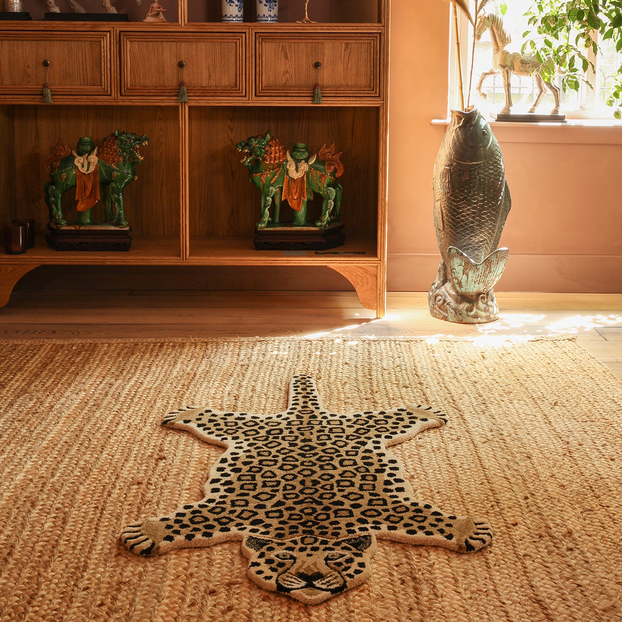 Çılgın Leopar Figürlü Büyük Boy Halı ( 150Cm X 90Cm )