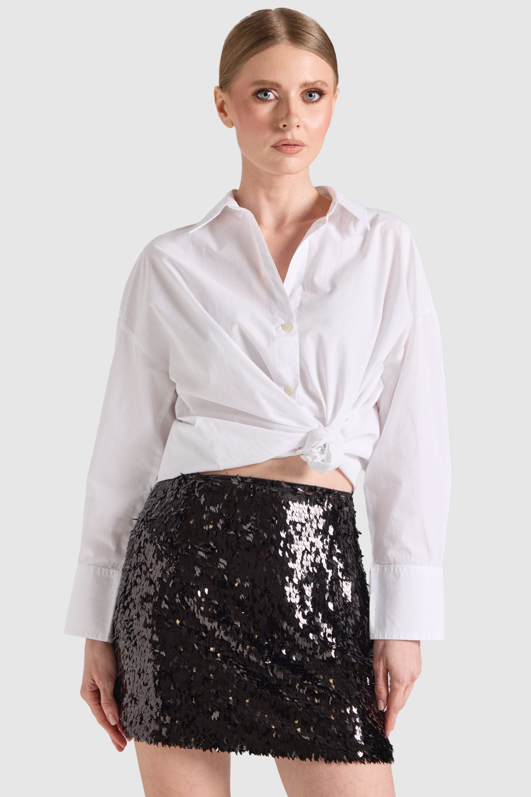 Dollie Bell-Damla Payetli Mini Etek Siyah-Etek-1-Milagron.com