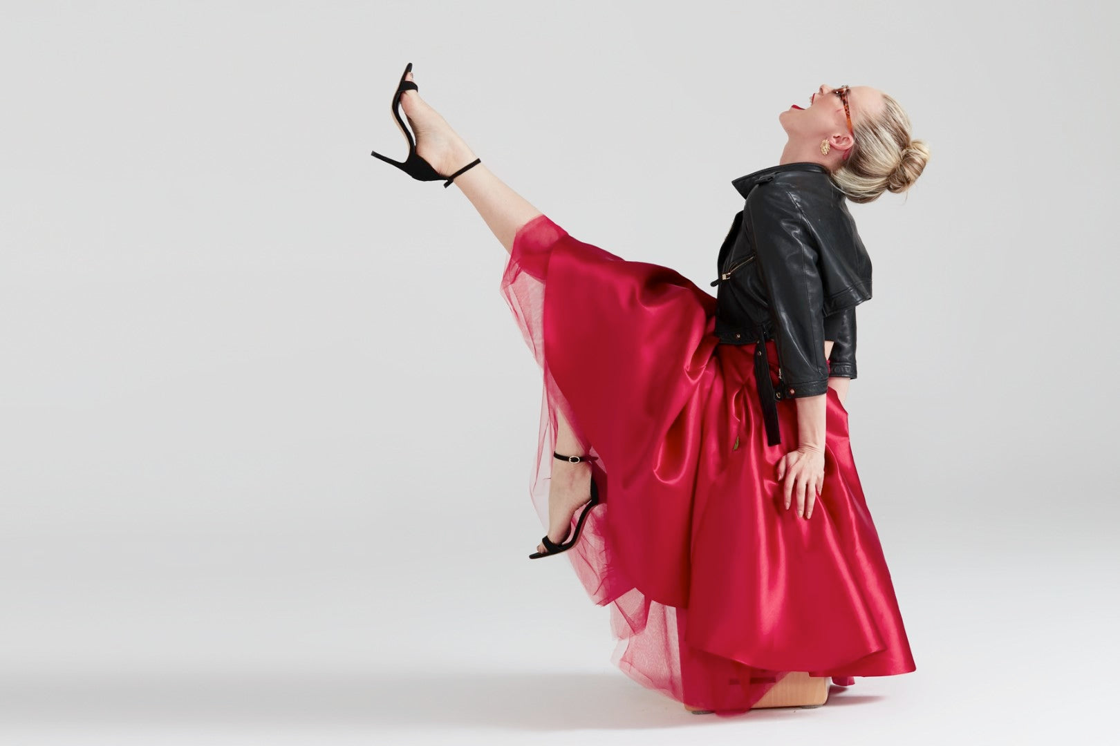 Dollie Bell-Fever Pileli Tül Detaylı Midi Etek Kırmızı-Lover Doll-4-Milagron.com