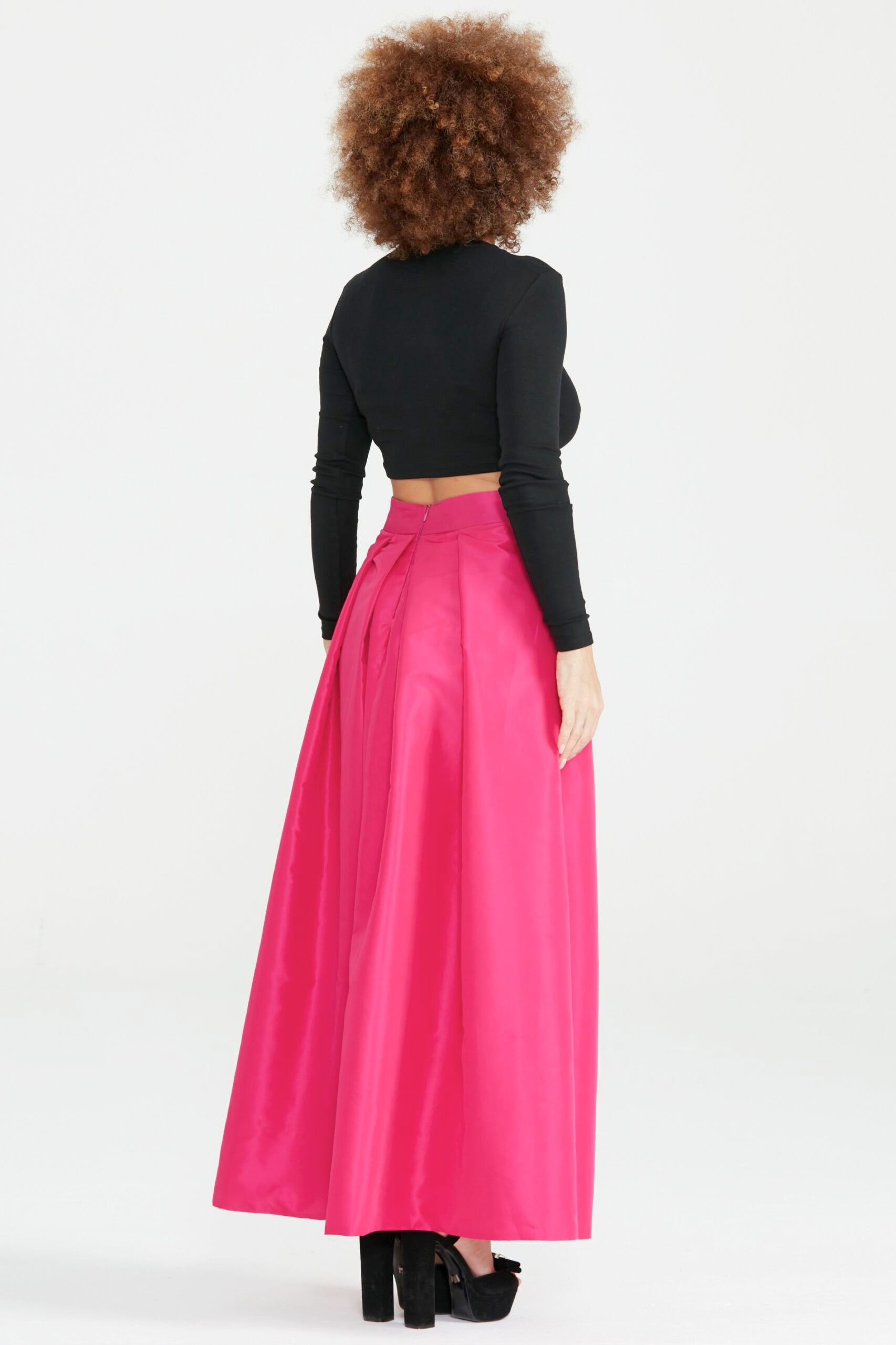 Dollie Bell-Flame Kruvaze Maxi Etek / Fuşya-Etek-4-Milagron.com