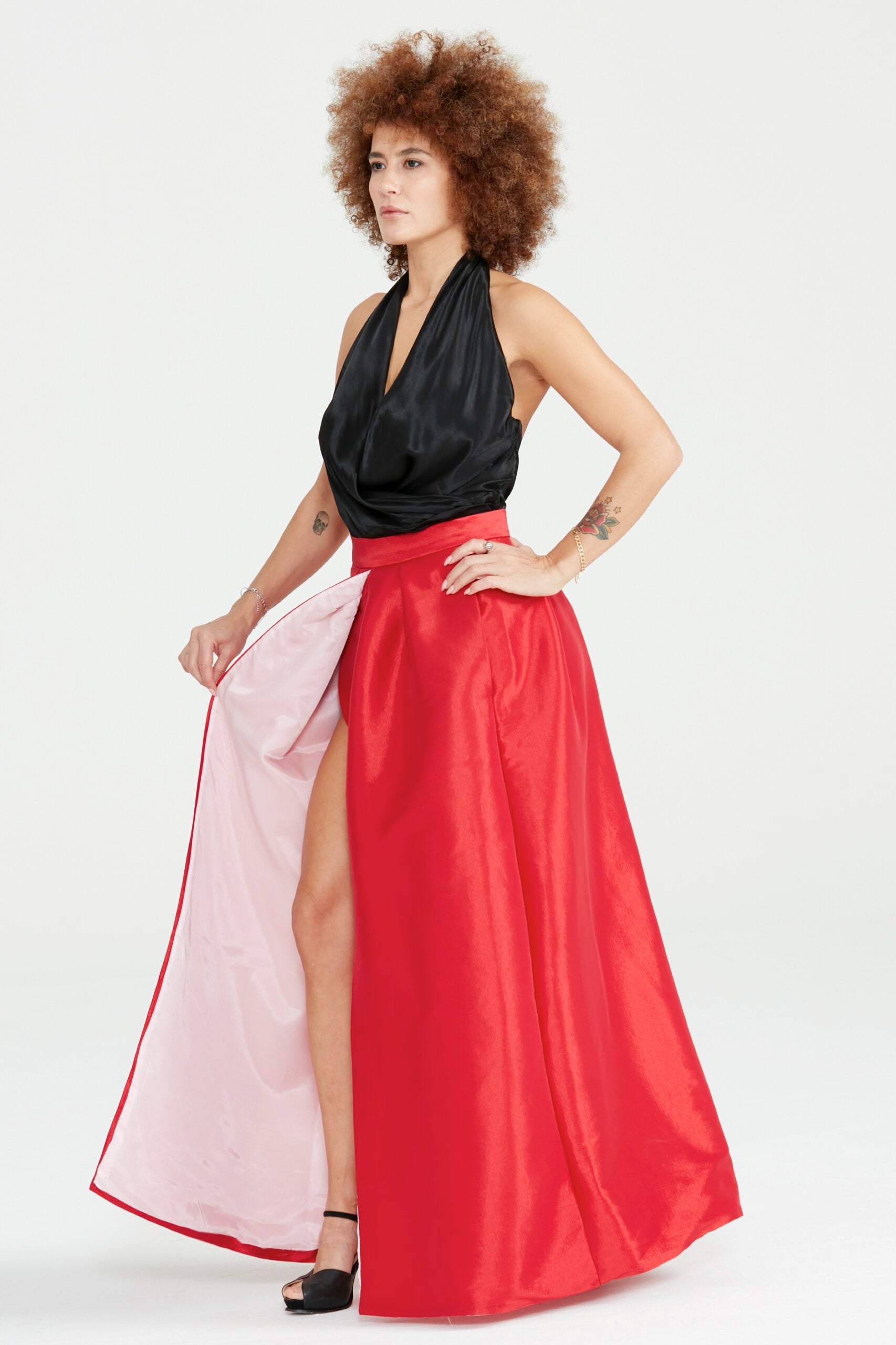 Dollie Bell-Flame Kruvaze Maxi Etek / Kırmızı-Etek-3-Milagron.com