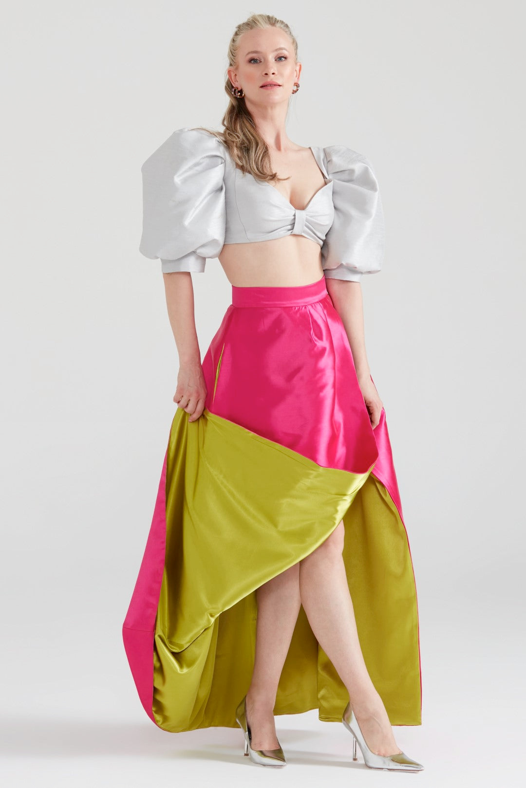 Dollie Bell-Flame Kruvaze Ziberlin Maxi Etek Fuşya-Lover Doll, Platform-6-Milagron.com