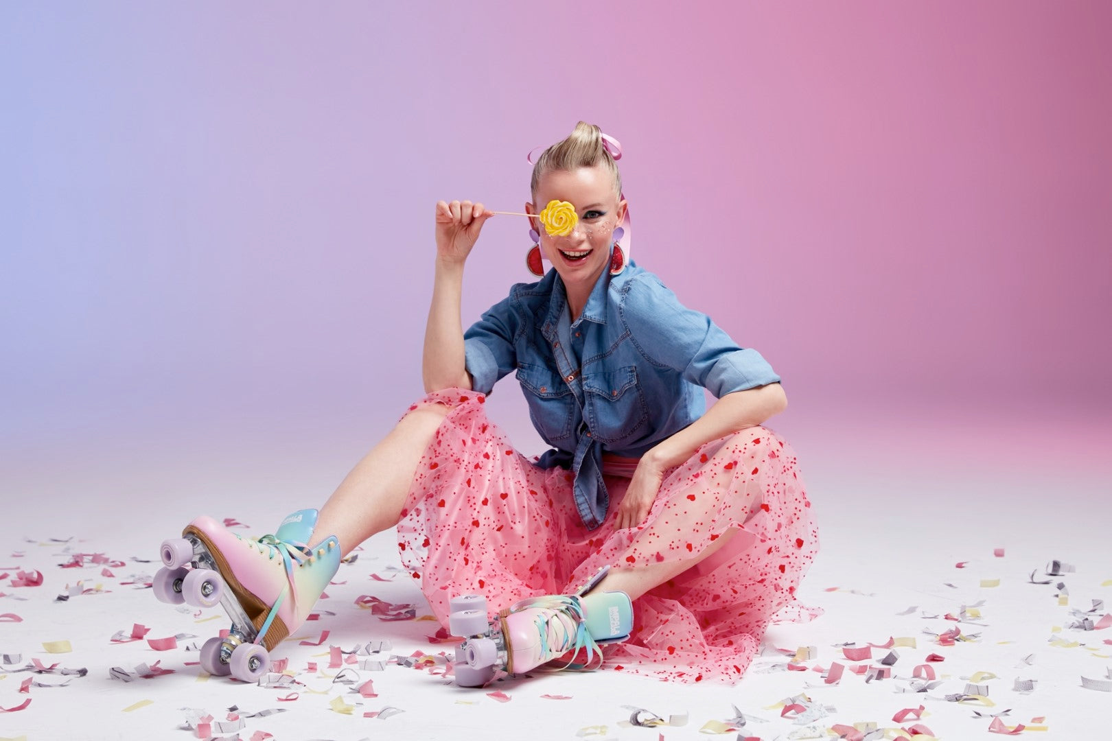 Dollie Bell-Sweet Berry / Kalpli Tül Midi Etek Pembe-Etek-4-Milagron.com