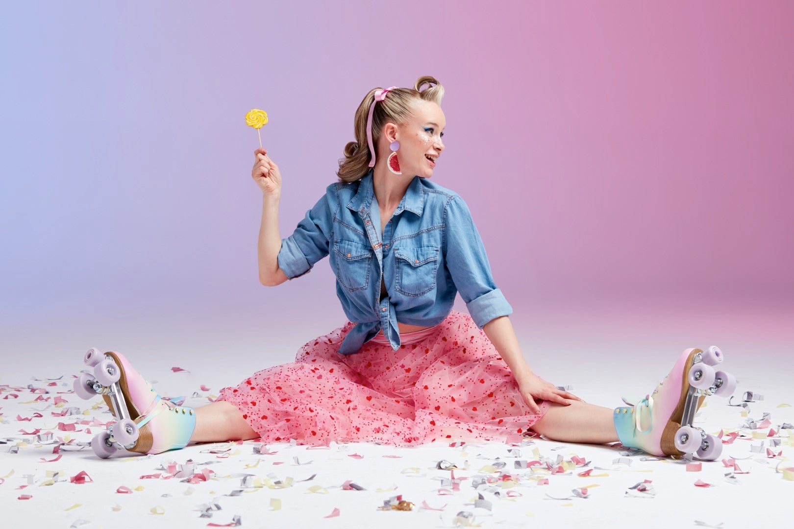 Dollie Bell-Sweet Berry / Kalpli Tül Midi Etek Pembe-Etek-7-Milagron.com