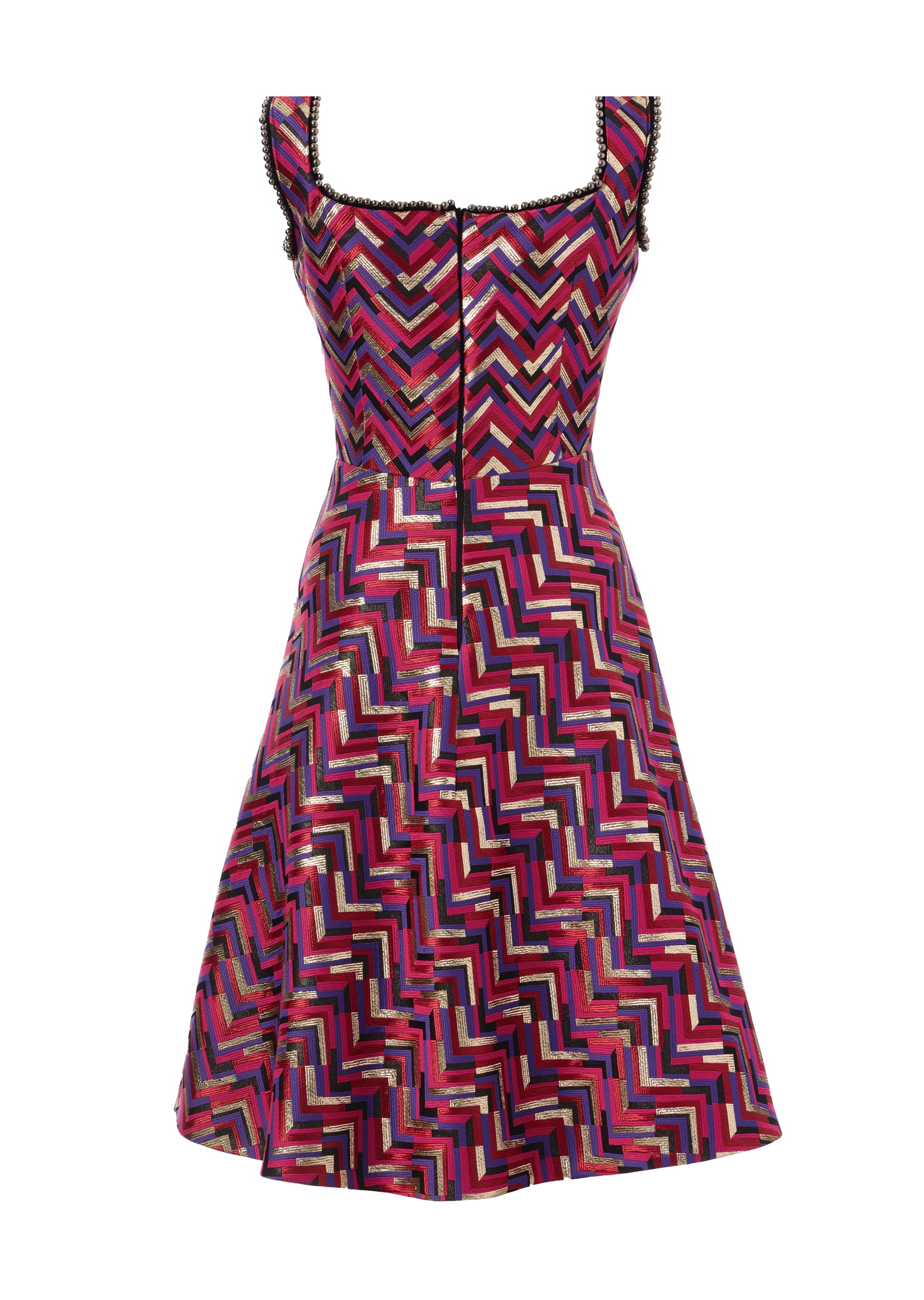 Dollie Bell-Twinkle Kare Yaka Boncuk Detaylı Mini Elbise-Flaming Star, Platform-9-Milagron.com