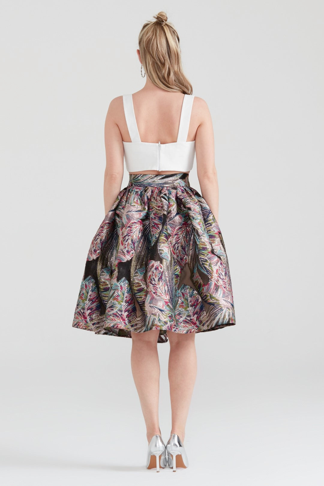 Dollie Bell-Wishing Star Büzgülü Midi Etek Lacivert/Gümüş-Etek-5-Milagron.com