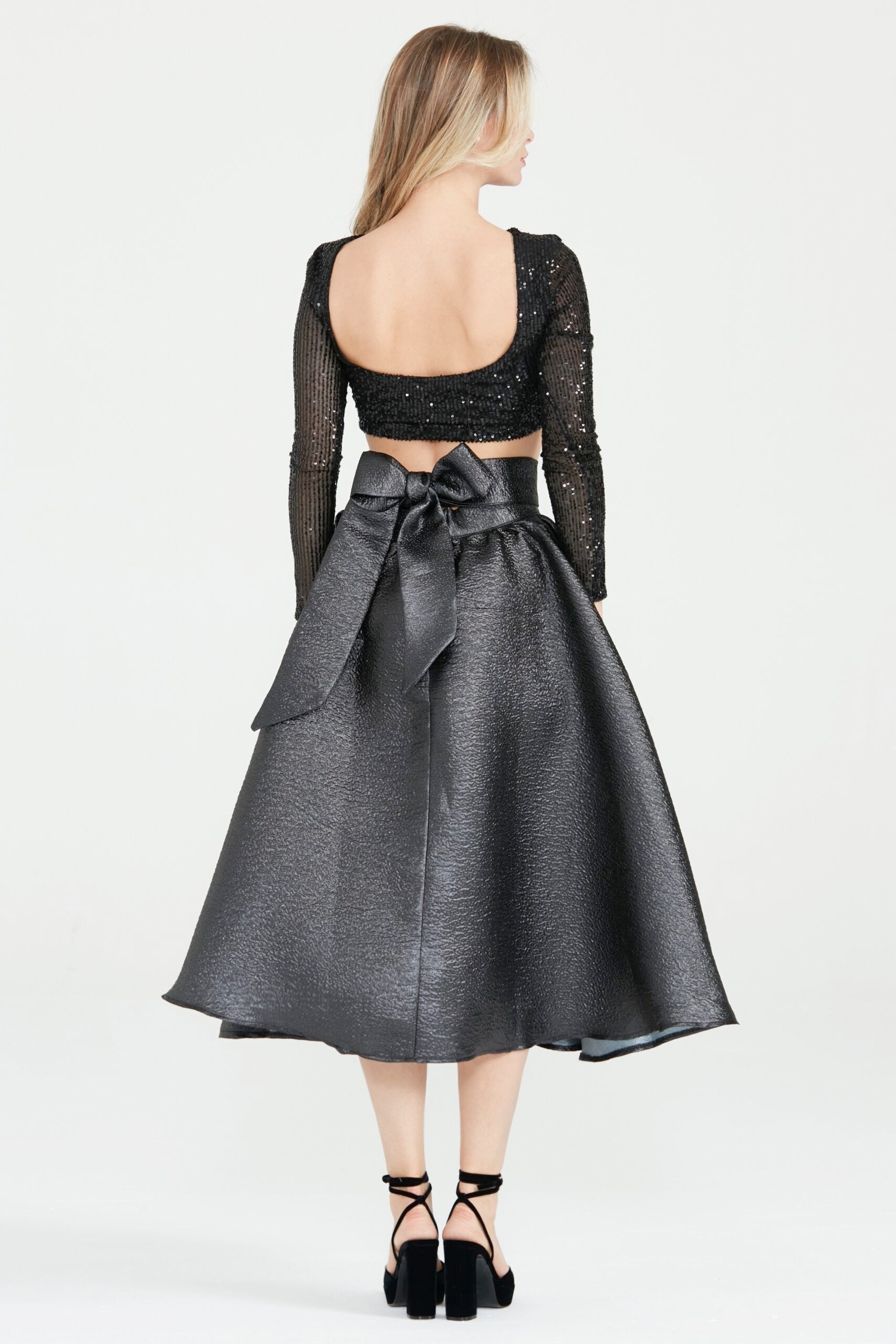Dollie Bell-Wishing Star Büzgülü Midi Etek / Siyah-Etek-4-Milagron.com