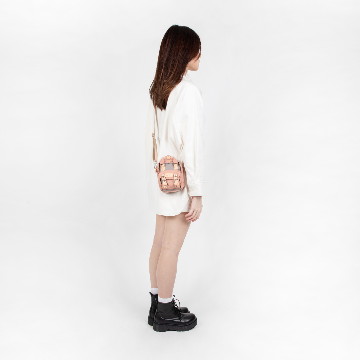 Doughnut Macaroon Tiny Classic Lavanta X Gül Unisex Omuz Çantası