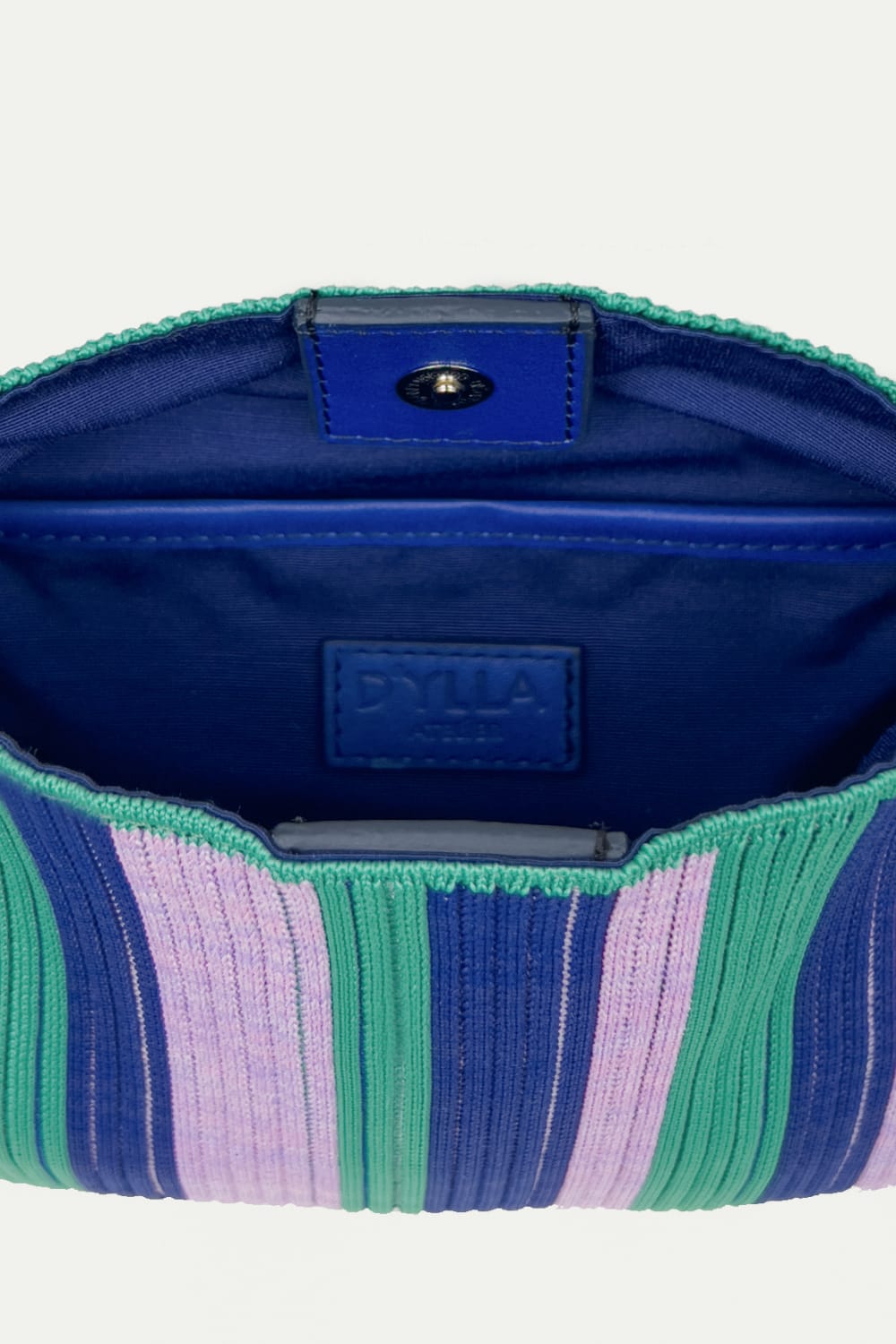 D’ylla Atelier-Freya Green Striped Maxi-Omuz Çantası-3-Milagron.com