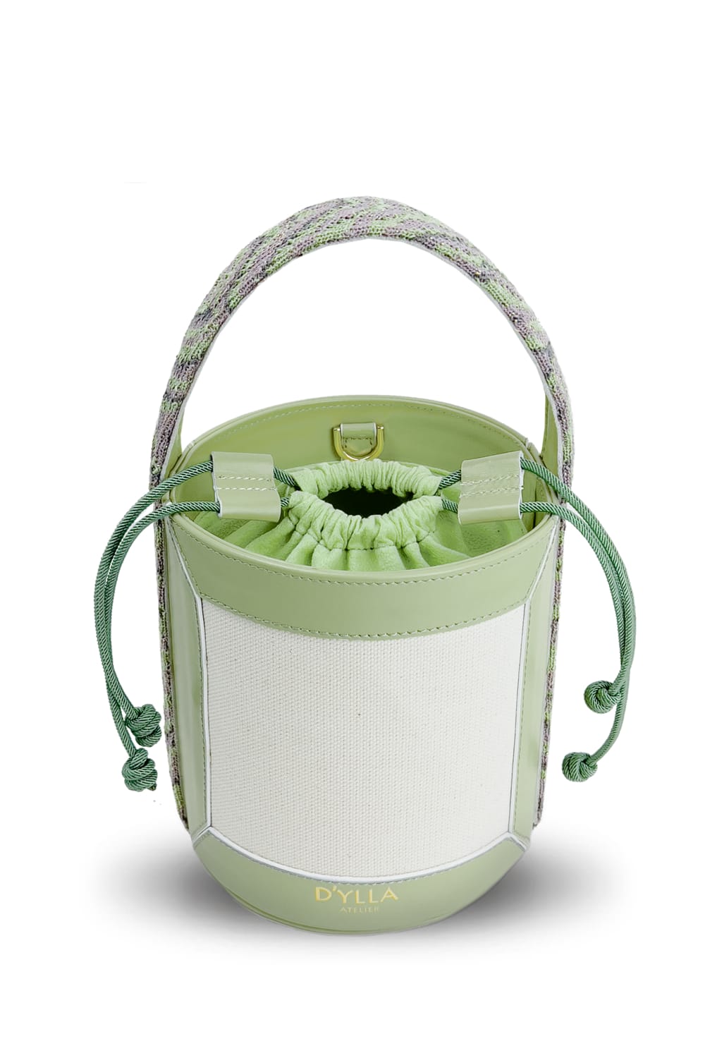 D’ylla Atelier-Lena Bucket Bag Green-Omuz Çantası-2-Milagron.com
