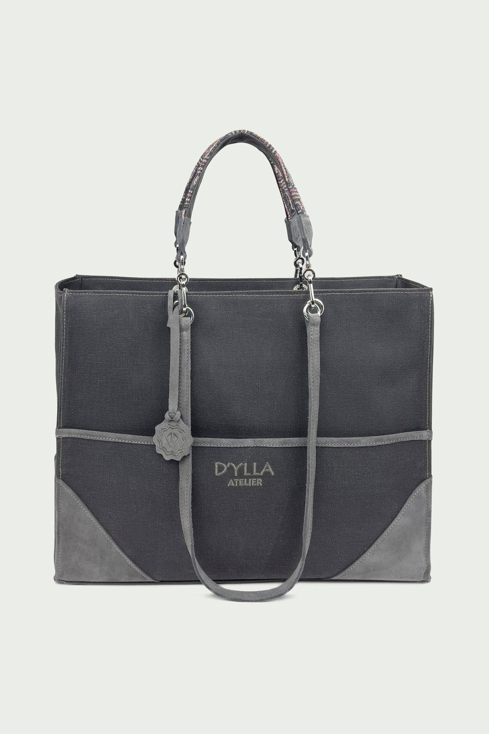 D’ylla Atelier-Valeria Tote Bag Anthracite-Omuz Çantası-1-Milagron.com